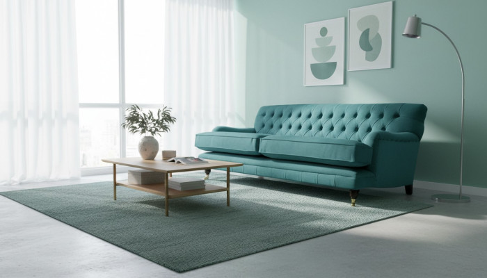 Textil Sofa Couch Polster Garnitur 3Sitzer Couchen Sofas Chesterfield Dreisitzer