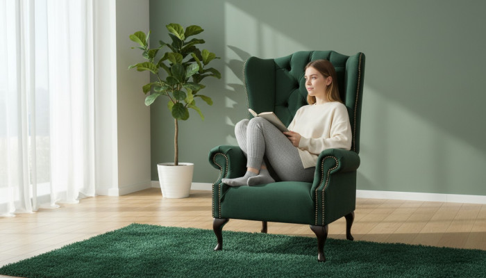 Ohrensessel Sessel Samt Design Polster Sofa Chesterfield Textil Möbel jvmoebel ®