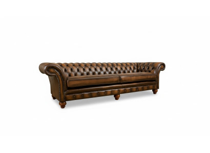 xxl Sofa 4 Sitzer Couch Chesterfield Polster Sitz Garnitur Leder Textil Braun
