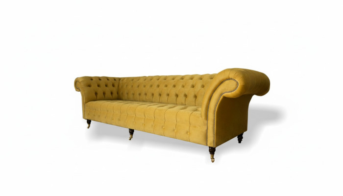xxl Chesterfield Big Sofa Couch Polster Garnitur 4 Sitz Textil Sofas Couchen Neu