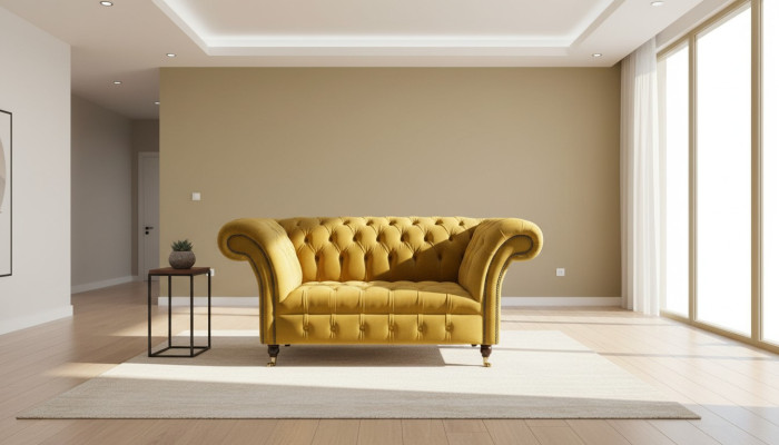 Klassische Chesterfield Sessel Couch Sofa Polster Sitz Lounge Relax Club Stoff