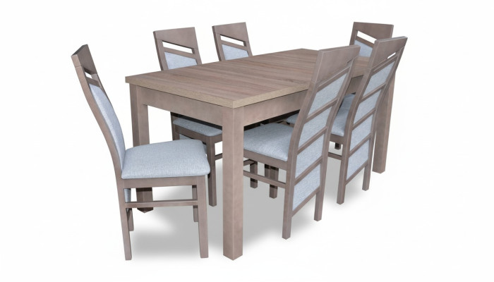 Set Esstisch 6x Stühle Lehn Stuhl Garnitur Tische Esszimmer Gruppe 7tlg. Holz