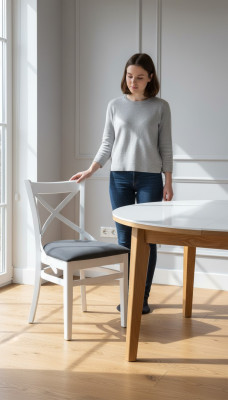 Stuhl Lehnstühle Design Möbel Luxus Esszimmer Stühle Holz Textil Holzstuhl Neu !