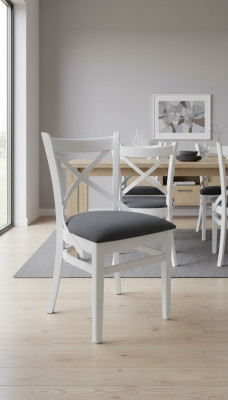 Stuhl Lehnstühle Design Möbel Luxus Esszimmer Stühle Holz Textil Holzstuhl Neu !