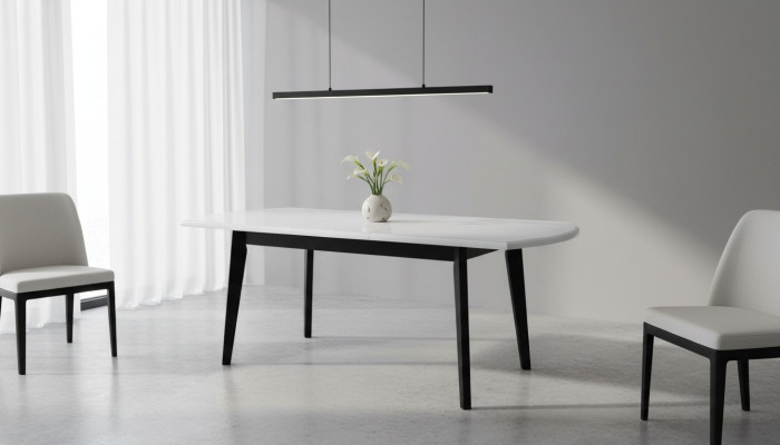Tische Design Tisch Holztisch Esszimmer Luxus Möbel Weiss Schwarz 80x160/200 cm