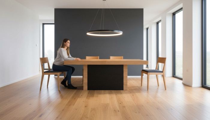 Luxus Esstisch Designer Holz Tische Möbel Säulen Tisch Esszimmer 110x250/490cm 