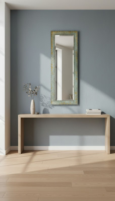 Klassischer Wandspiegel Holzrahmen Spiegel Möbel 180x90 Hängespiegel Wohnzimmer