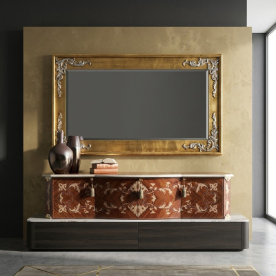 Designer Moderner Großer Spiegel Wandspiegel Echt Holz Rahmen Hängespiegel Klassik Neu