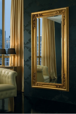 Moderner Großer Spiegel Wandspiegel Echt Holz Rahmen Hängespiegel Luxus Möbel Neu