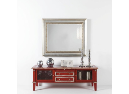 Klassischer Wandspiegel Holzrahmen Spiegel Luxus Möbel Silber Hänge Glas Rahmen Wand