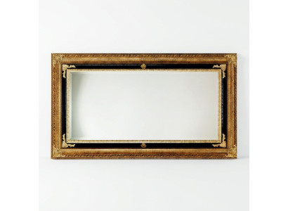 Klassischer Wandspiegel Holzrahmen Spiegel Möbel 107x197 Glas Rahmen Wand Gold
