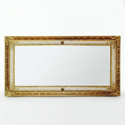 Klassischer Wandspiegel Holzrahmen Spiegel Möbel Gold 104x194 Glas Rahmen Wand