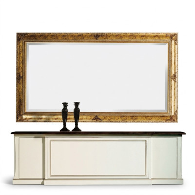 Klassischer Design Spiegel Wandspiegel Retro Barock Rokoko Goldene Holz Rahmen