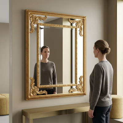 Dekoration Spiegel Wandspiegel Flurspiegel Bad Flur Holz Wand Spieglein Barock