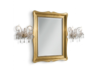 Spiegel Möbel Barock Klassischer Wandspiegel Holz 85x105 Glas Rahmen Wand Gold