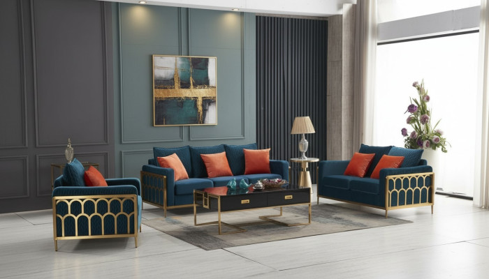 Sofagarnitur 3+2+1 Sitzer Relax Set Design Sofas Polster Couchen Leder