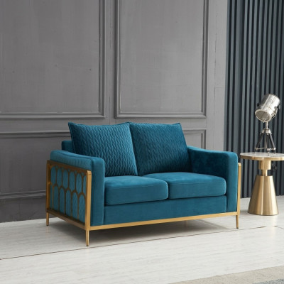 Sofa 2 Sitzer Couch Design Polster Modern 100% Textil Stoff Modern