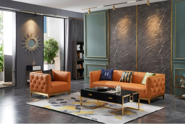 Klassische Sofa Couch Polster 3+1 Sitzer Couchen Leder Sitz Garnitur