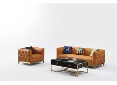 Klassische Sofa Couch Polster 3+1 Sitzer Couchen Leder Sitz Garnitur