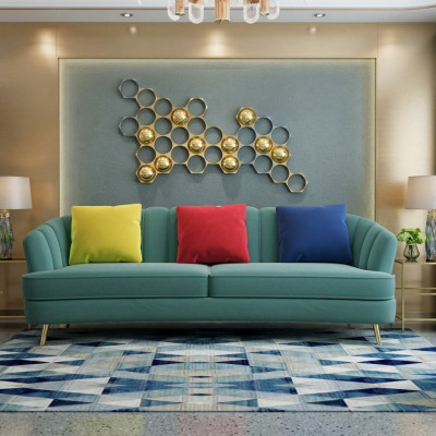 Couch Samt Textil Wohnzimmer Sofa Couchen Klassische Dreisitzer xl Polster