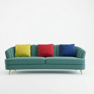 Couch Samt Textil Wohnzimmer Sofa Couchen Klassische Dreisitzer xl Polster