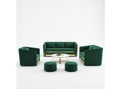 Sofagarnitur 3+2+1 Sitzer Couch Ledersofa Wohnlandschaft Garnitur Design