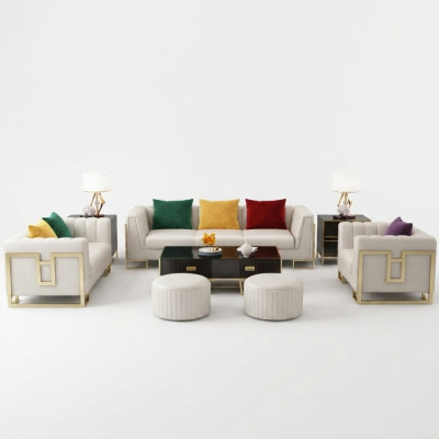 Sofagarnitur Big Set 3+1 Sitzer Leder Sofa Couch Garnitur Design Couchen