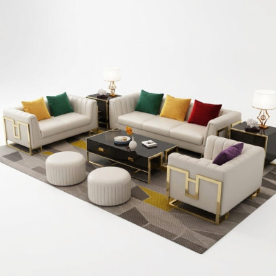 Ledersofa Couch Sofagarnituren 3+2+1 Sitzer Design Garnitur Modern Sofa
