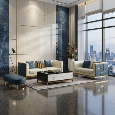 Sofagarnitur 3+2 Sitzer Beistelltisch Couchtisch Hocker 4tlg. Wohnzimmer