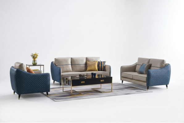 Wohnlandschaft Sofa Polster Sofagarnitur 3+2+1 Couchtisch Beistelltisch