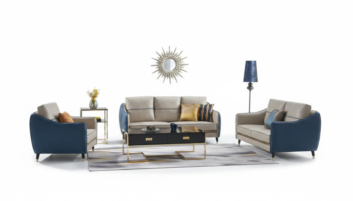 Sofagarnitur 3+1 Sitzer Set Design Deko Sofas Polster Couchen Relax Leder