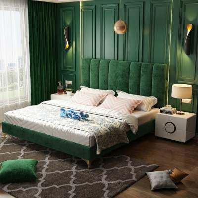 Bett Polster Design Luxus Doppel Hotel Deko Betten Ehe Schlaf Zimmer Leder