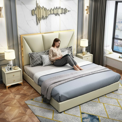 Bett Holz Betten Luxus Hotel Klassisches Doppelbett Bettgestell Landhaus