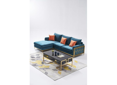 Stoff Modern Couch Wohnlandschaft Textilsofa Sofagarnitur Sofa L-Form