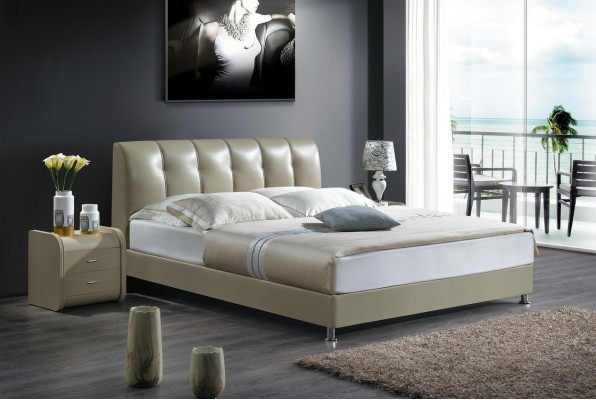 Luxus Schlafzimmer Bett Polster Design Luxus Doppel Hotel Betten Lederbetten Neu.