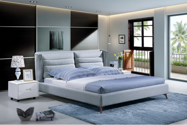 Holz Design Bett. Doppel Luxus Ehe Modernes Hotel Gestell Schlaf Zimmer