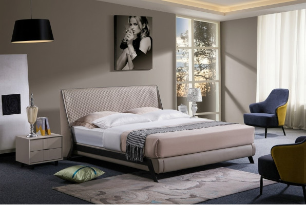 Luxus Schlafzimmer Bett Polster Design 180x200 Doppel Hotel Betten Textil Neu