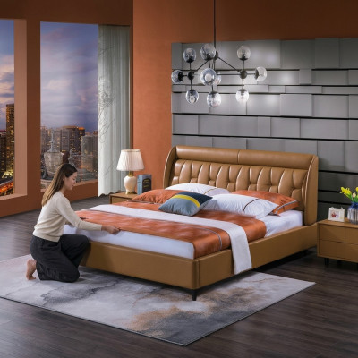 Design Schlafzimmer Bett Holz Luxus Betten Doppel Ehe Polster Möbel 180x200cm