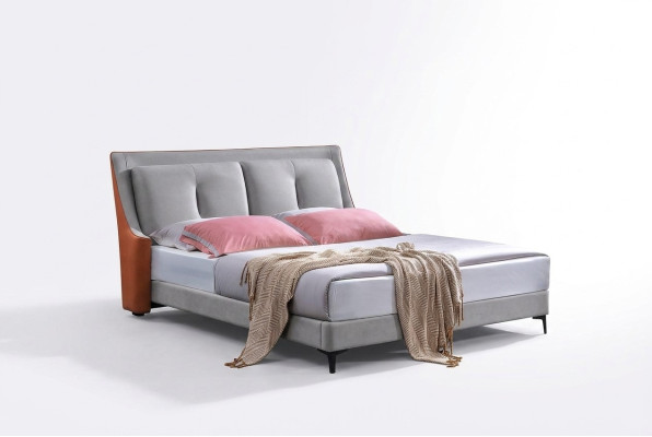 Klassisches Bett Doppelbett Betten Holz Grau Stil Echtes Holz Schlafzimmer Neu