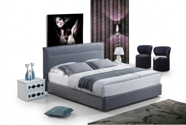 Luxus Boxspring Bett Stoff Hotel Blaue Betten Schlafzimmer Möbel Design Doppel.