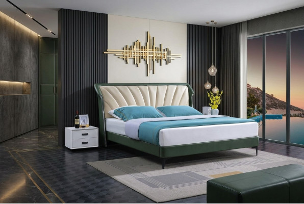 Bettgestell Stoff Möbel Luxus Moderne Betten Bett Textil Schlafzimmer Design Neu