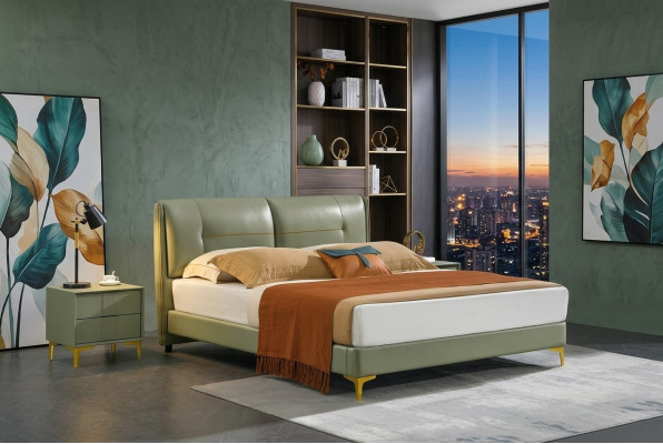 Designer Polsterbett Bett Betten Stoff Holz Deko Luxus Doppelbett Ehebett
