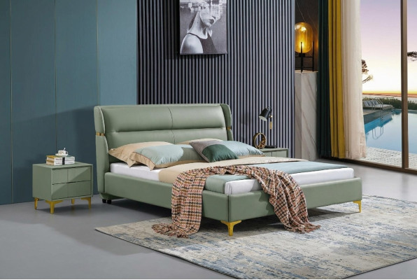 Bett Polster Design Luxus Doppel Deko Hotel Betten Ehe Schlaf Zimmer Leder