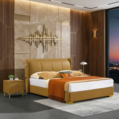 Schlafzimmer Set Bett Nachttisch Design Moderne Betten Gruppe Leder