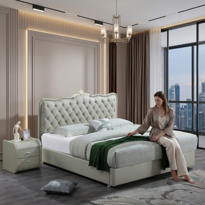 Doppelbett Schlafzimmer Betten Luxus Möbel Doppel Bett Chesterfield Barock Stil
