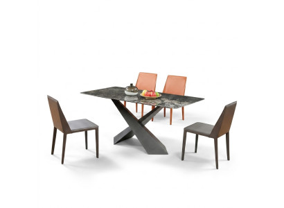 x Beine Säulen Tisch Esszimmer Tische 180x90 Luxus Design Möbel Marmor