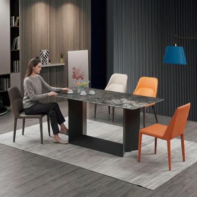 Hochwertiger Tisch Luxus Tische Esszimmer Möbel Säulen Fuß Marmor