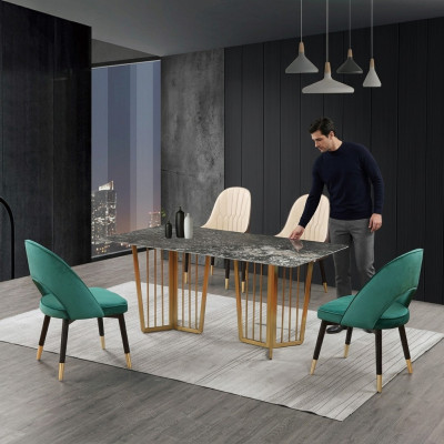 Komplette Garnitur Set Esstisch 4 Stühle Esszimmer Ess Gruppe Tisch
