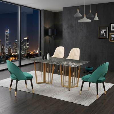 Komplette Garnitur Set Esstisch 4 Stühle Esszimmer Ess Gruppe Tisch