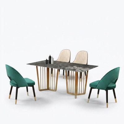 Komplette Garnitur Set Esstisch 4 Stühle Esszimmer Ess Gruppe Tisch
